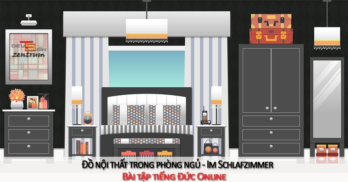Đồ nội thất trong phòng ngủ trong tiếng Đức